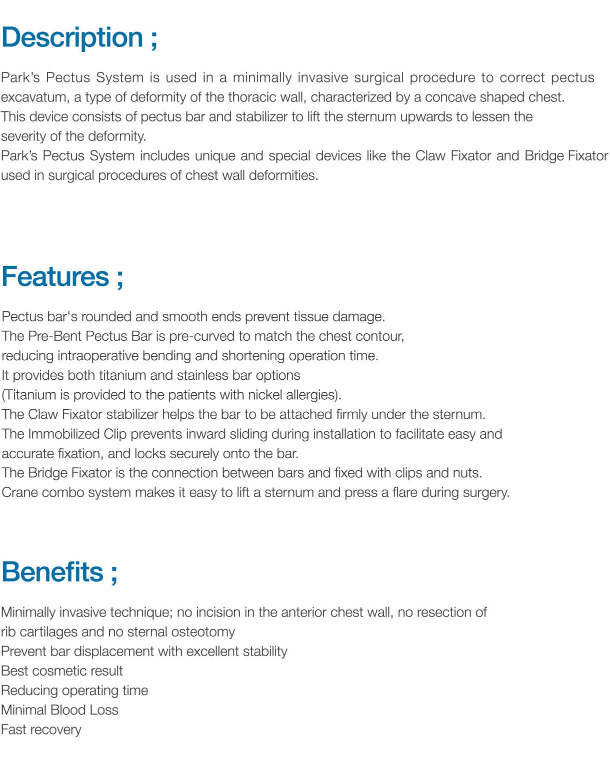 Park's Pectus System overview (3/7)