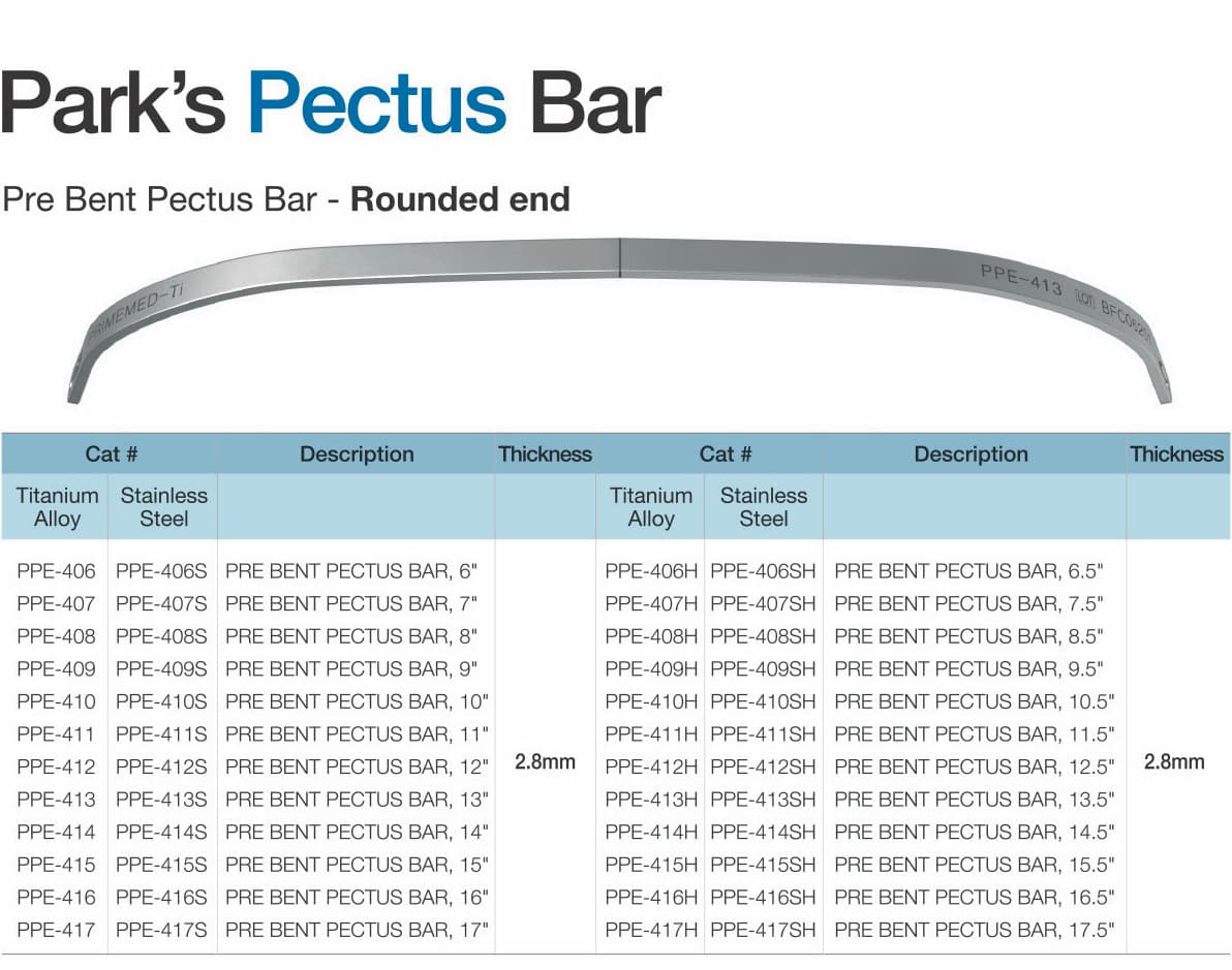 Park's Pectus System products (1/8)