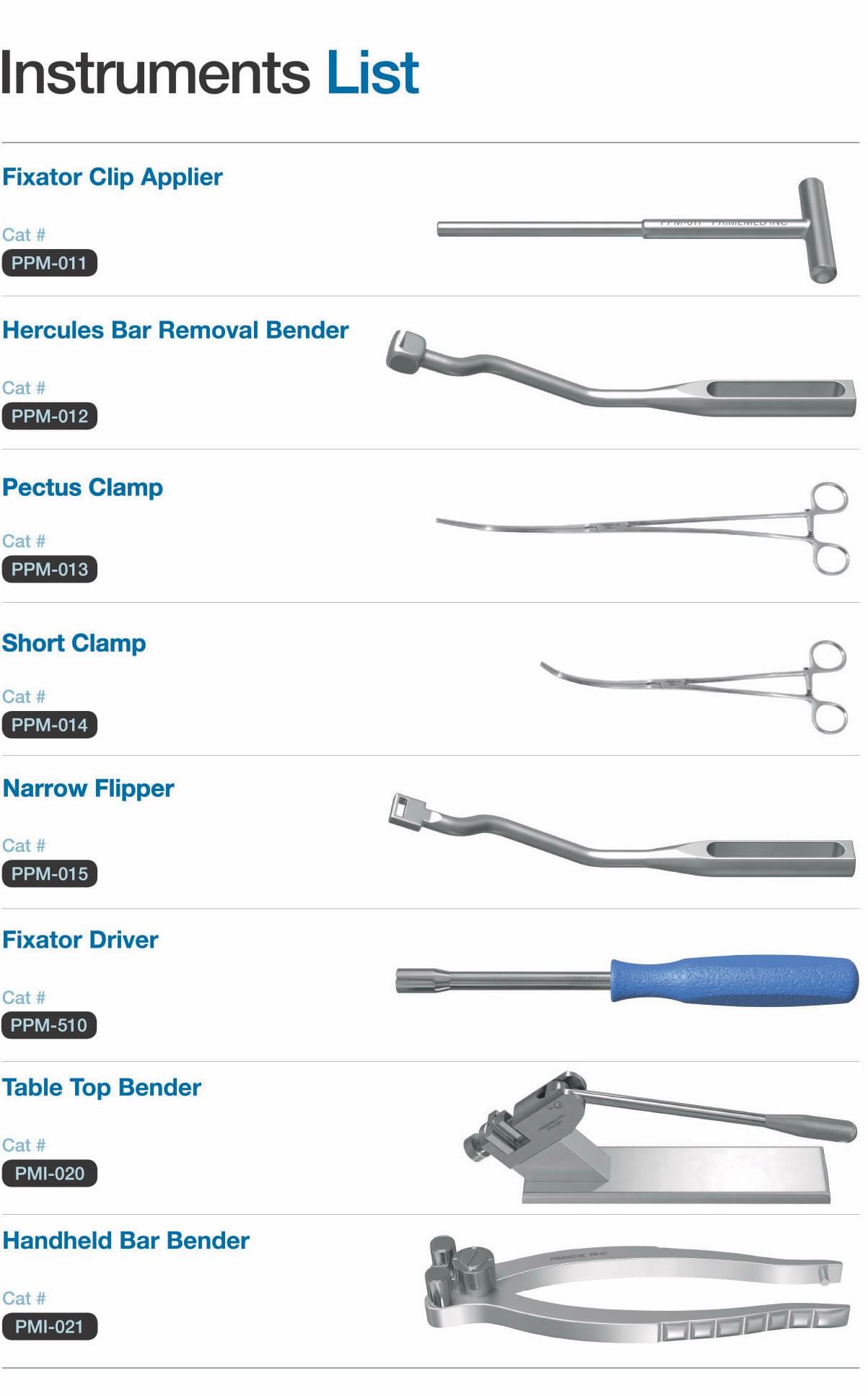 Park's Pectus System products (5/8)