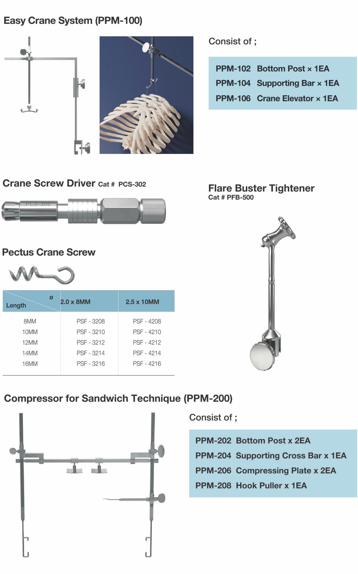 Park's Pectus System products (7/8)