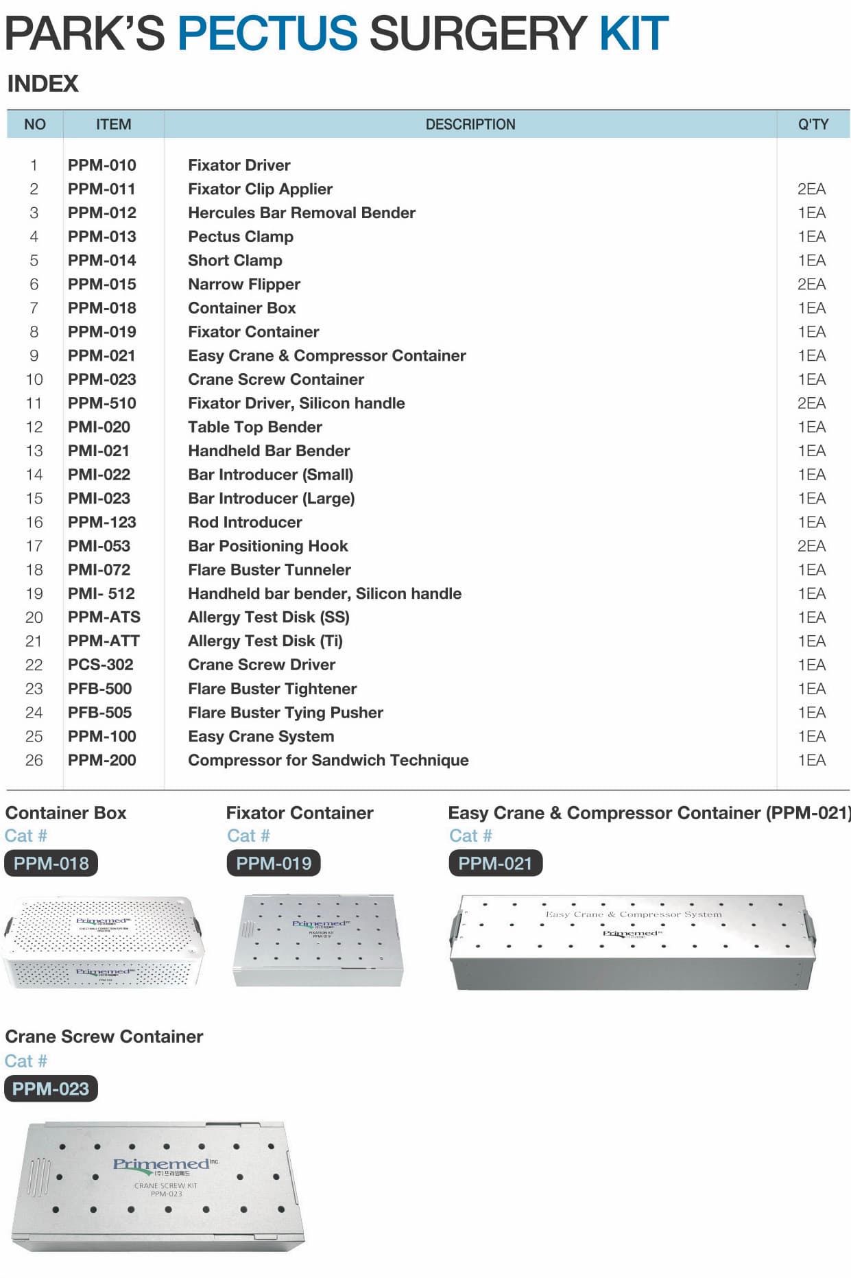 Park's Pectus System products (8/8)